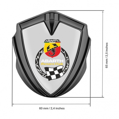 Fiat Abarth Metal Domed Emblem Graphite Grey Base Owners Club Edition