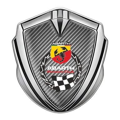 Fiat Abarth Emblem Fender Badge Silver Light Carbon Owners Club Logo