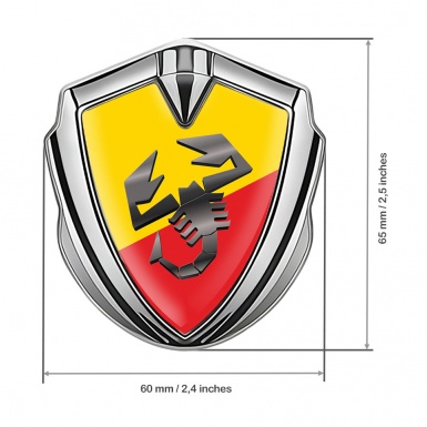 Fiat Abarth Emblem Self Adhesive Silver Yellow Red Base Scorpion Logo