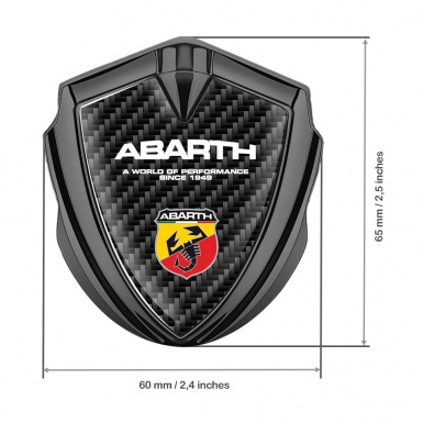 Fiat Abarth Emblem Badge Graphite Black Carbon Multicolor Scorpion Logo