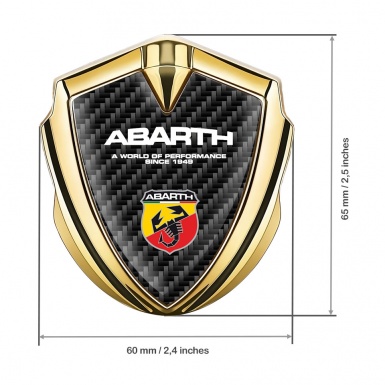 Fiat Abarth Domed Emblem Gold Black Carbon Multicolor Scorpion Logo
