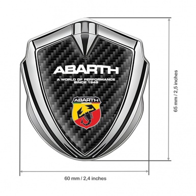 Fiat Abarth Emblem Ornament Silver Black Carbon Multicolor Scorpion Logo