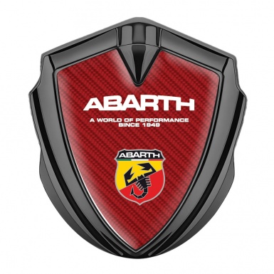 Fiat Abarth Bodyside Domed Emblem Graphite Red Carbon Sport Logo