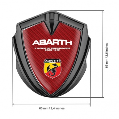 Fiat Abarth Bodyside Domed Emblem Graphite Red Carbon Sport Logo
