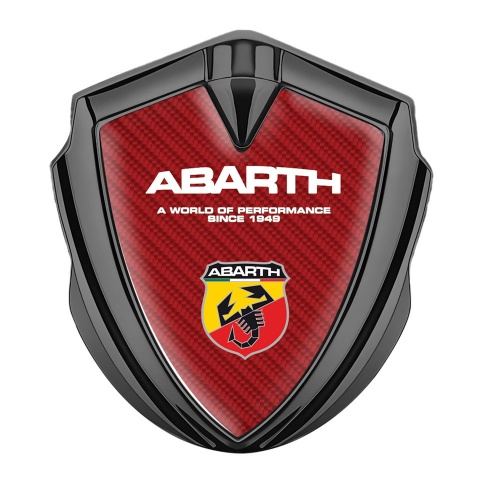 Fiat Abarth Bodyside Domed Emblem Graphite Red Carbon Sport Logo