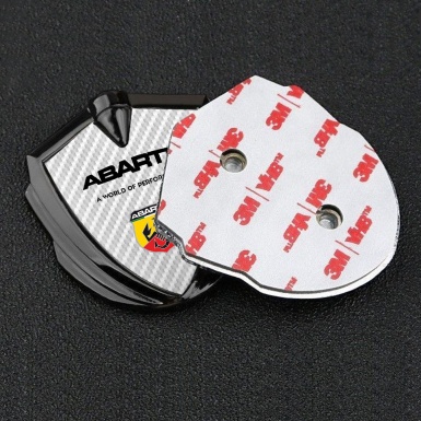 Fiat Abarth Emblem Car Badge Graphite White Carbon Scorpion Logo