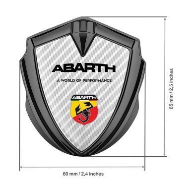 Fiat Abarth Emblem Car Badge Graphite White Carbon Scorpion Logo