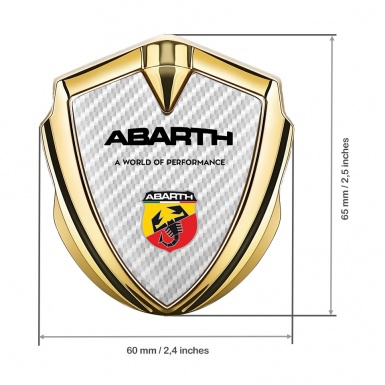 Fiat Abarth Emblem Car Badge Gold White Carbon Scorpion Logo
