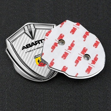 Fiat Abarth Emblem Car Badge Silver White Carbon Scorpion Logo