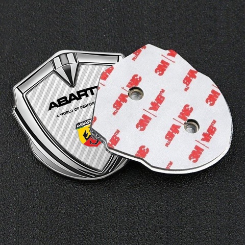 Fiat Abarth Emblem Car Badge Silver White Carbon Scorpion Logo