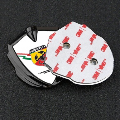 Fiat Abarth Metal Domed Emblem Graphite White Base Lightning Edition