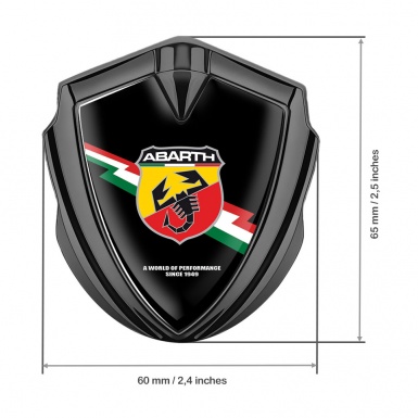 Fiat Abarth Badge Self Adhesive Graphite Black Fill Lightning Edition