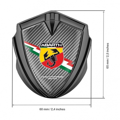 Fiat Abarth Emblem Fender Badge Graphite Light Carbon Lightning Motif