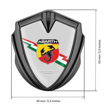 Fiat Abarth Fender Emblem Badge Graphite Grey Base Lightning Motif Edition