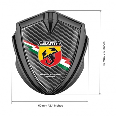 Fiat Abarth Emblem Trunk Badge Graphite Dark Carbon Lightning Edition