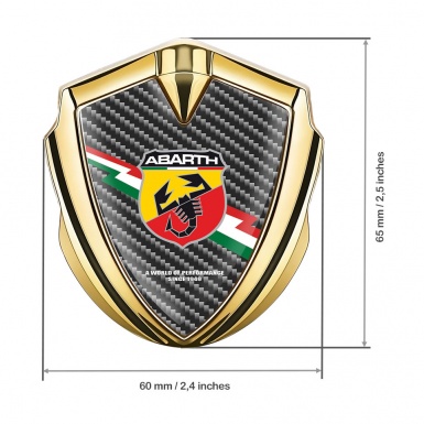 Fiat Abarth Emblem Trunk Badge Gold Dark Carbon Lightning Edition