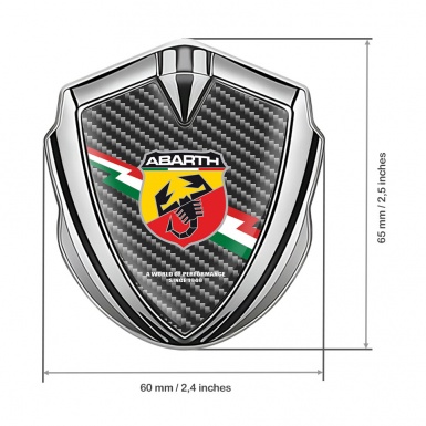 Fiat Abarth Emblem Trunk Badge Silver Dark Carbon Lightning Edition
