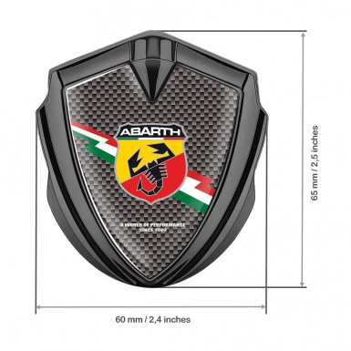 Fiat Abarth Emblem Self Adhesive Graphite Grey Carbon Lightning Logo Design