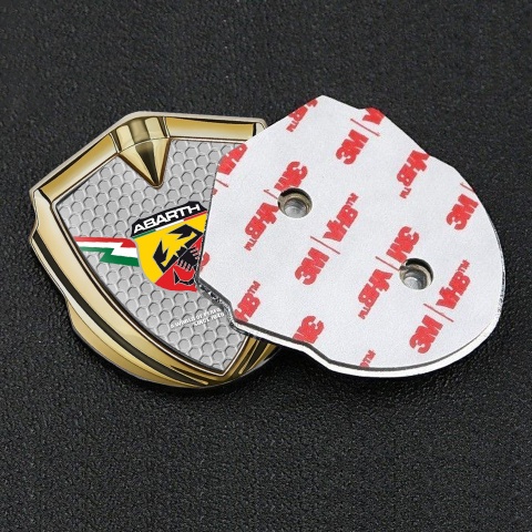 Fiat Abarth Emblem Badge Gold Honeycomb Lightning Logo Edition