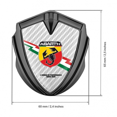 Fiat Abarth Domed Emblem Graphite White Carbon Lightning Logo Variant