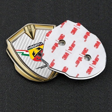 Fiat Abarth Domed Emblem Gold White Carbon Lightning Logo Variant