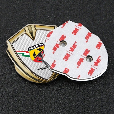 Fiat Abarth Domed Emblem Gold White Carbon Lightning Logo Variant