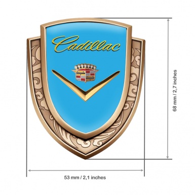 Cadillac Emblem Ornament Gold Glacial Blue Gleaming Logo Edition