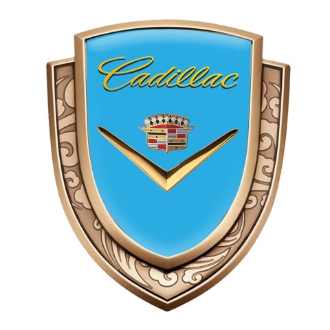 Cadillac Emblem Ornament Gold Glacial Blue Gleaming Logo Edition