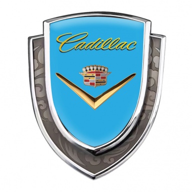 Cadillac Emblem Ornament Silver Glacial Blue Gleaming Logo Edition