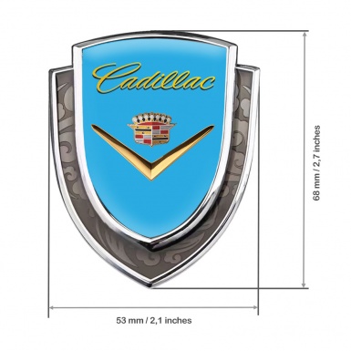 Cadillac Emblem Ornament Silver Glacial Blue Gleaming Logo Edition