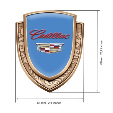 Cadillac Emblem Badge Self Adhesive Gold Blue Red Logo Coat Of Arms
