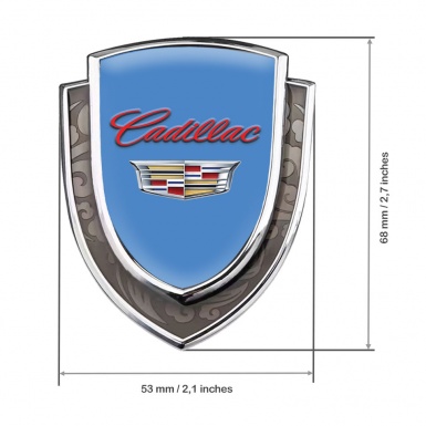 Cadillac Emblem Badge Self Adhesive Silver Blue Red Logo Coat Of Arms
