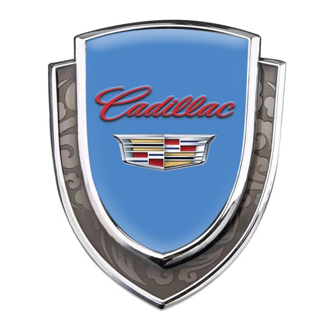 Cadillac Emblem Badge Self Adhesive Silver Blue Red Logo Coat Of Arms