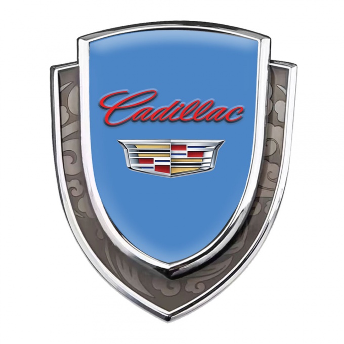 Cadillac Emblem Badge Self Adhesive Silver Blue Red Logo Coat Of Arms