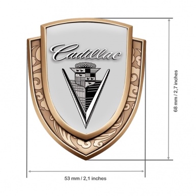 Cadillac Emblem Badge Gold Moon Grey Monochrome Vintage Edition