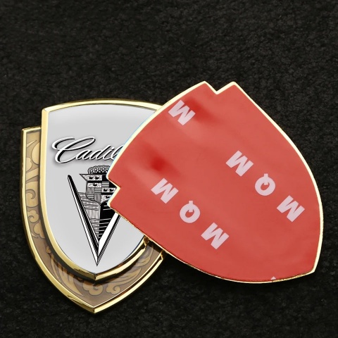 Cadillac Emblem Badge Gold Moon Grey Monochrome Vintage Edition