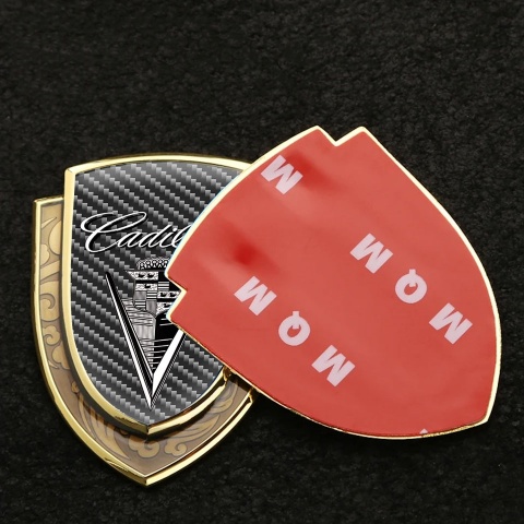Cadillac Domed Emblem Gold Dark Carbon Monochrome Logo Vintage Edition