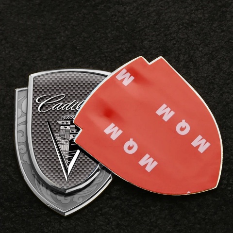 Cadillac Emblem Ornament Silver Grey Carbon Monochrome Vintage Logo
