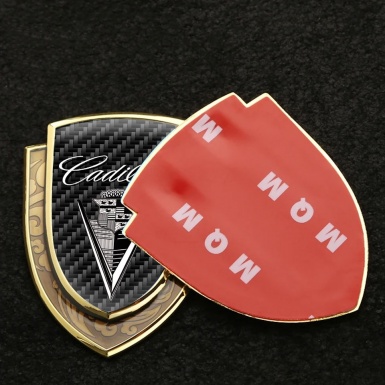 Cadillac Emblem Fender Badge Gold Black Carbon White Vintage Logo Design