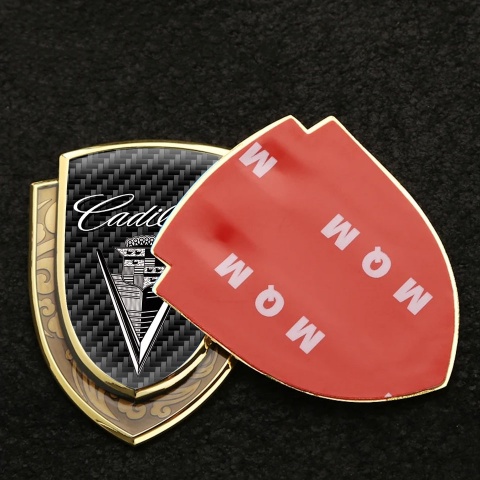 Cadillac Emblem Fender Badge Gold Black Carbon White Vintage Logo Design