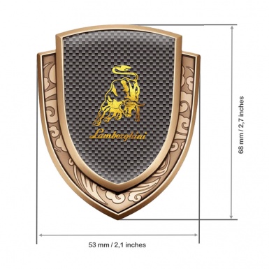 Lamborghini Emblem Ornament Gold Grey Carbon Polished Bull Edition