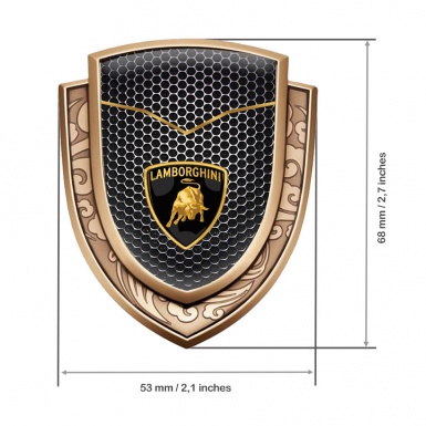 Lamborghini Emblem Trunk Badge Gold Dark Mesh Classic Shield Edition