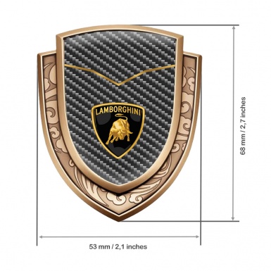Lamborghini Emblem Badge Gold Dark Carbon Classic Shield Logo Edition