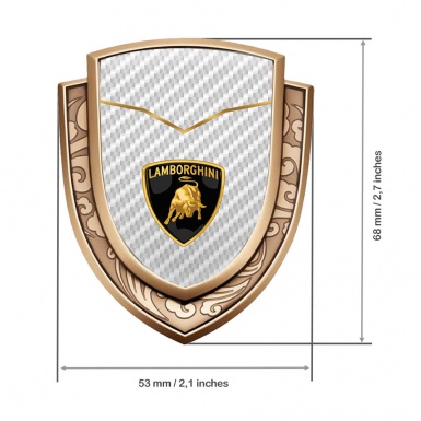 Lamborghini Emblem Ornament Gold White Carbon Classic Bull Logo Design