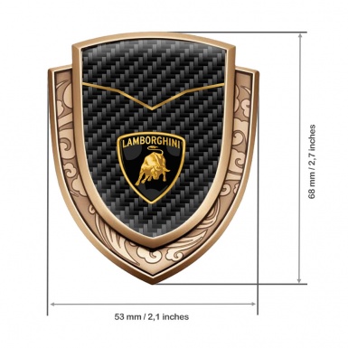 Lamborghini Emblem Car Badge Gold Black Carbon Fine Line Classic Logo