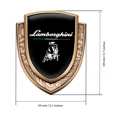 Lamborghini Bodyside Domed Emblem Gold Black White Logo Italian Flag