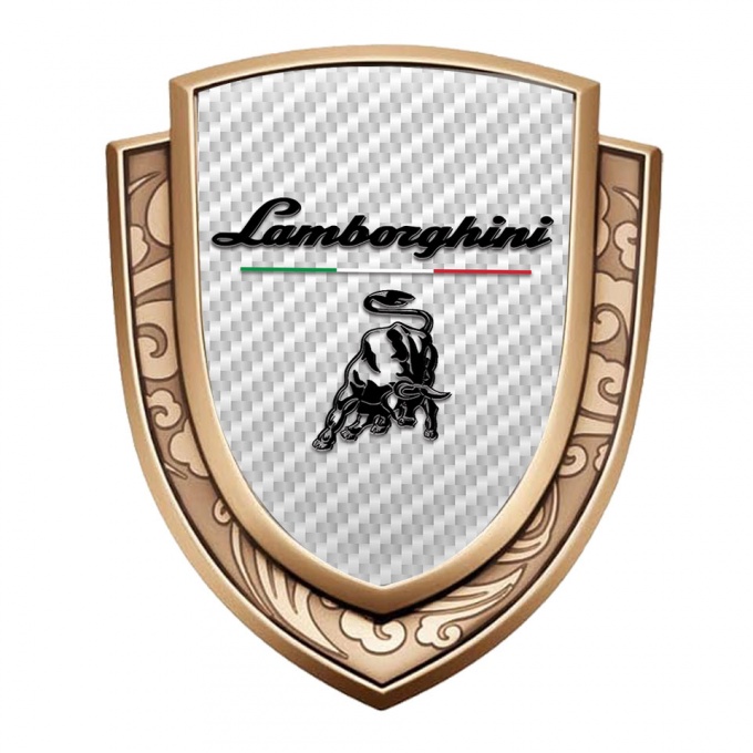 Lamborghini Emblem Trunk Badge Gold White Carbon Black Logo Italian Flag