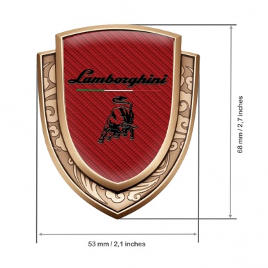 Lamborghini Emblem Self Adhesive Gold Red Carbon Black Logo Italian Flag
