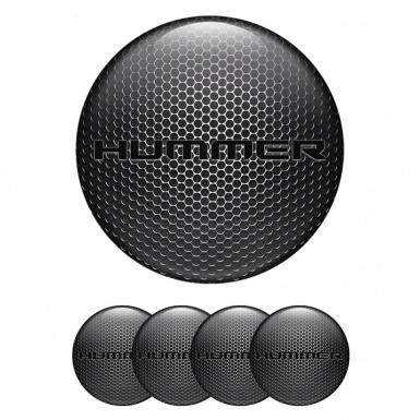 Hummer Wheel Emblem for Center Caps Dark Grate Black Logo Variant