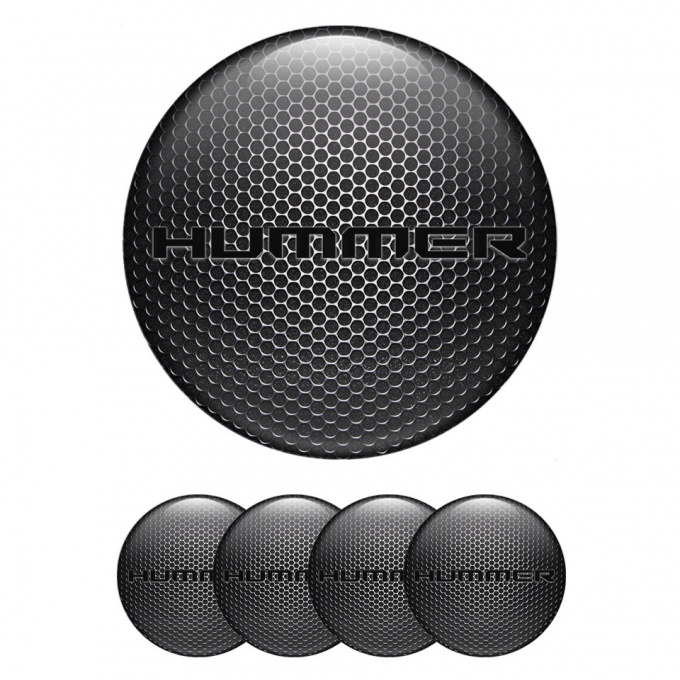 Hummer Wheel Emblem for Center Caps Dark Grate Black Logo Variant